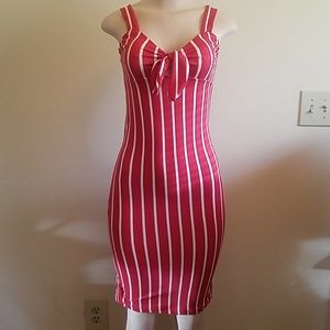 Red & white strip dress Brand New